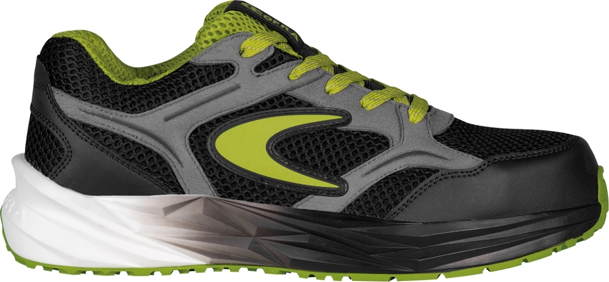 Cofra-STRIVOR ESD S1 PS HRO FO SR, HALBSCHUH NYLON-MICROFASER SCHWARZ-GRAU/GRUNER STOFF/FPT/ESD