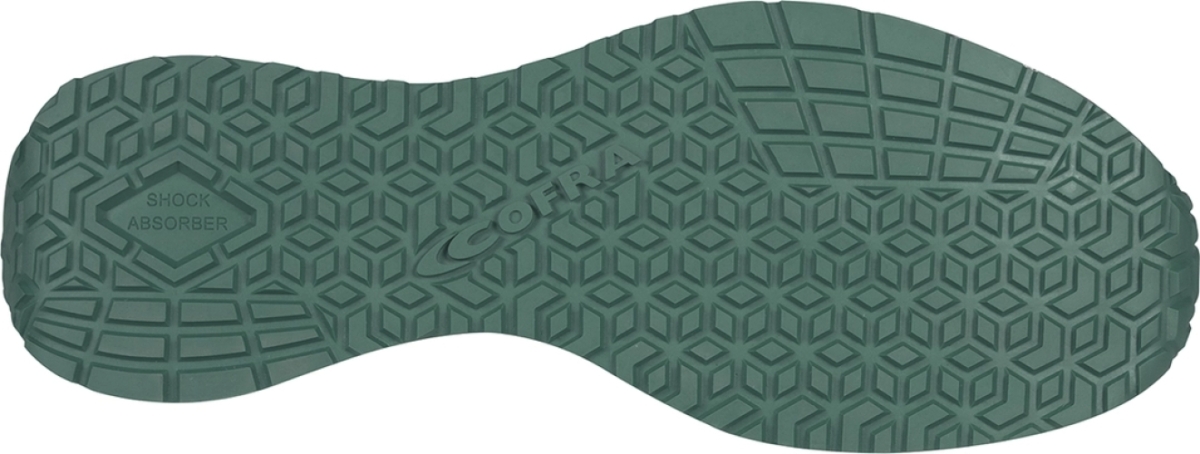 Cofra-ZYRON ESD S3S HRO SC FO SR, HOCHSCHUH MICROFASER SCHWARZ/GRUNER STOFF/FPT ZWISCHEN./ESD