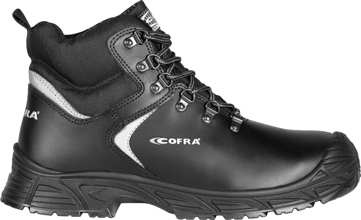 Cofra-STOKE S3S, HOCHSCHUH LEDER SCHWARZ/SCHWARZER STOFF/APT ZWISCHENSOHLE