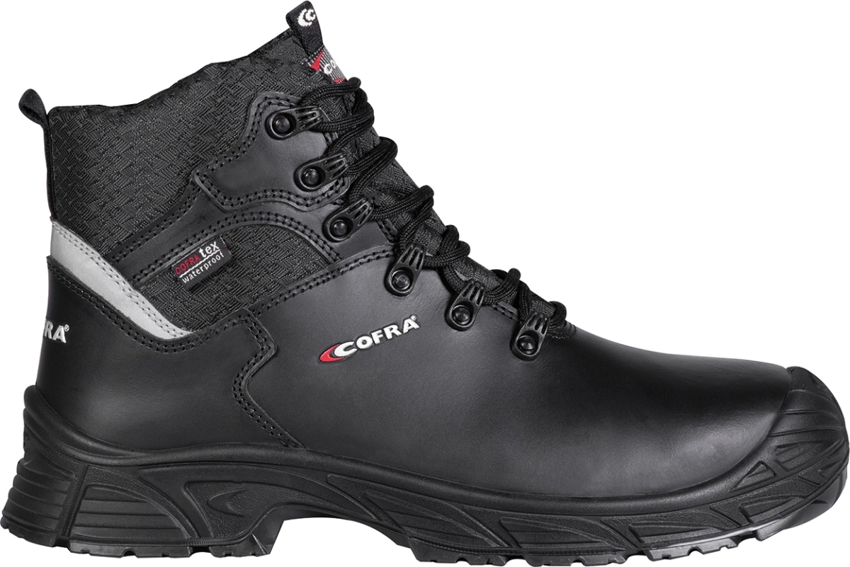 Cofra-WIGAN S7S, HOCHSCHUH LEDER SCHWARZ/SCHWARZER STOFF+MEMBRANE/APT ZWISCH.