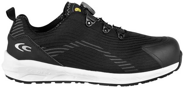 COFRA-S3S- Sicherheitshalbschuh HACK ESD SC FO SR, Nylon, schwarz-grau, BOA