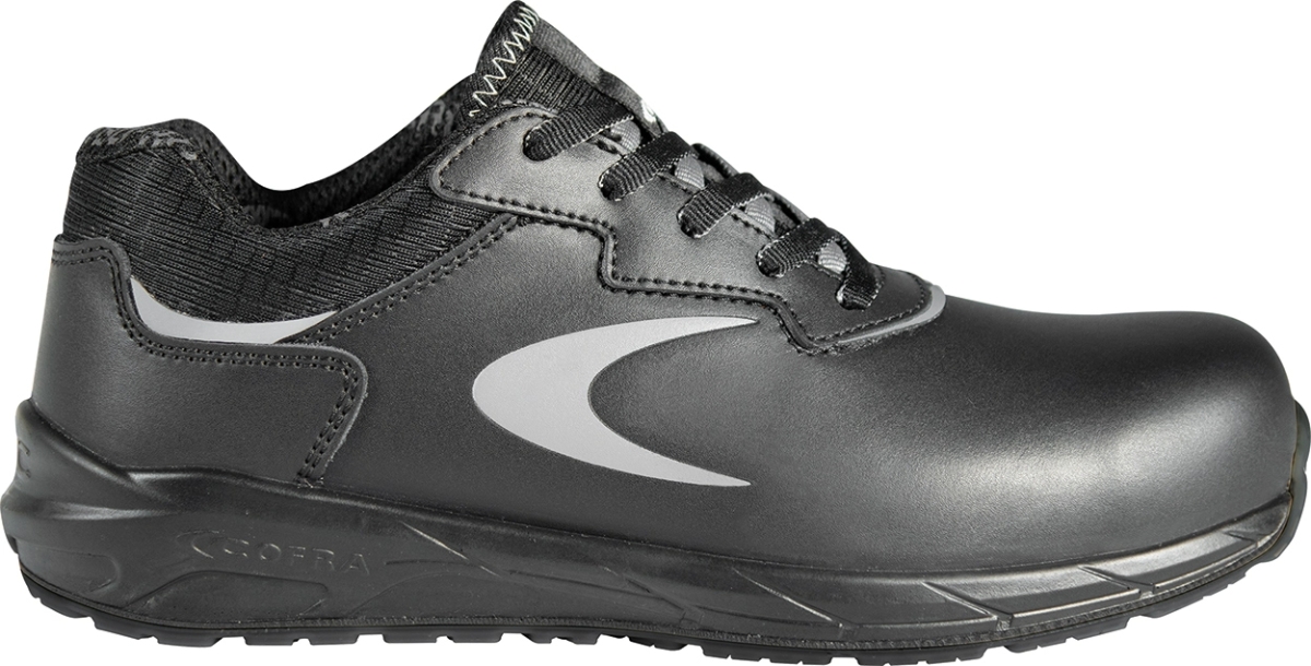 Cofra-PLYO S3S CI FO SR, HALBSCHUH LEDER SCHWARZ/SCHWARZER STOFF/APT ZWISCHENSOHLE