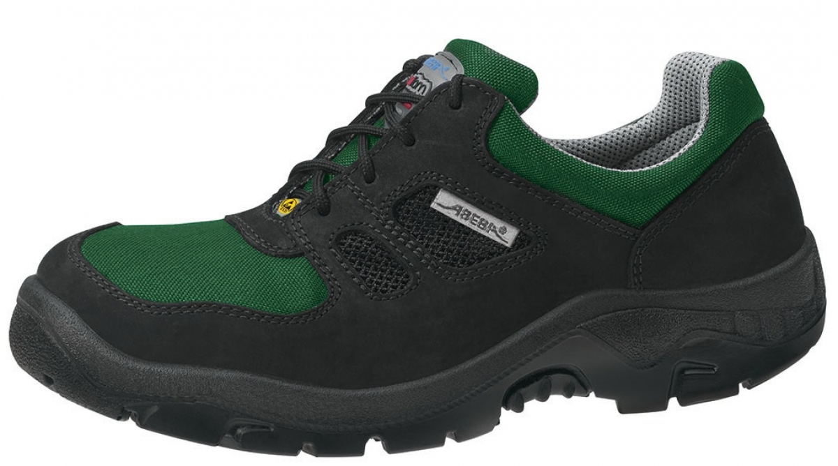 ABEBA-Footwear, Anatom-S1-Damen- u. Herren-Arbeits-Berufs-Sicherheits-Schuhe, Halbschuhe, ESD, schwarz/grn