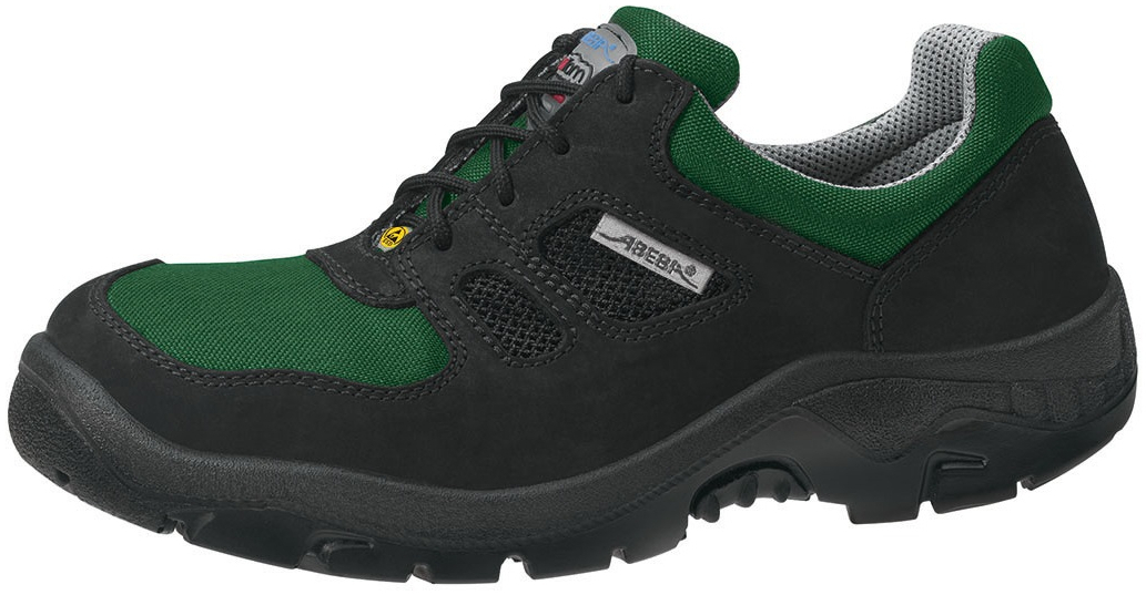 ABEBA-Footwear, Anatom-S1-Damen- u. Herren-Arbeits-Berufs-Sicherheits-Schuhe, Halbschuhe, ESD, schwarz/grün