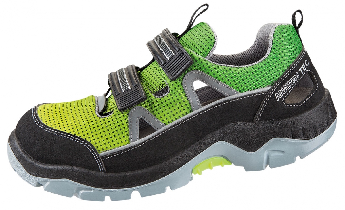 ABEBA-Footwear, Anatom-S1P-Damen- u. Herren-Arbeits-Berufs-Sicherheits-Schuhe, Klettschuhe, elb/grn