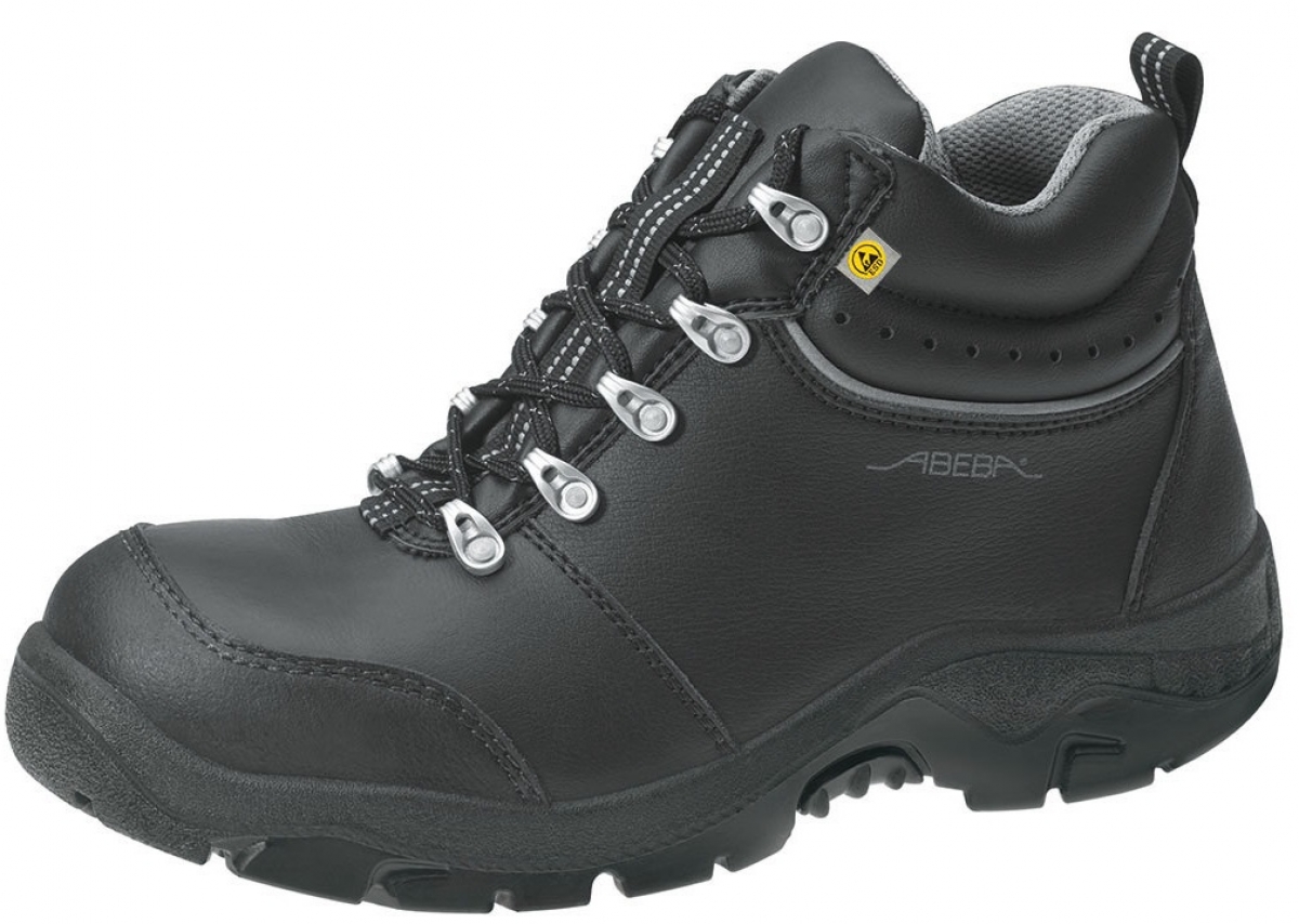 ABEBA-Footwear, S2-Damen- u. Herren, Arbeits-Berufs-Sicherheits-Schuhe, Schnrstiefel ESD, schwarz