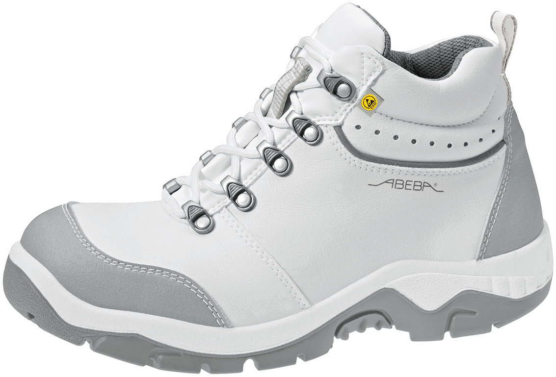 ABEBA-Footwear, S2-Damen- u. Herren, Arbeits-Berufs-Sicherheits-Schuhe, Schnürstiefel ESD, weiß