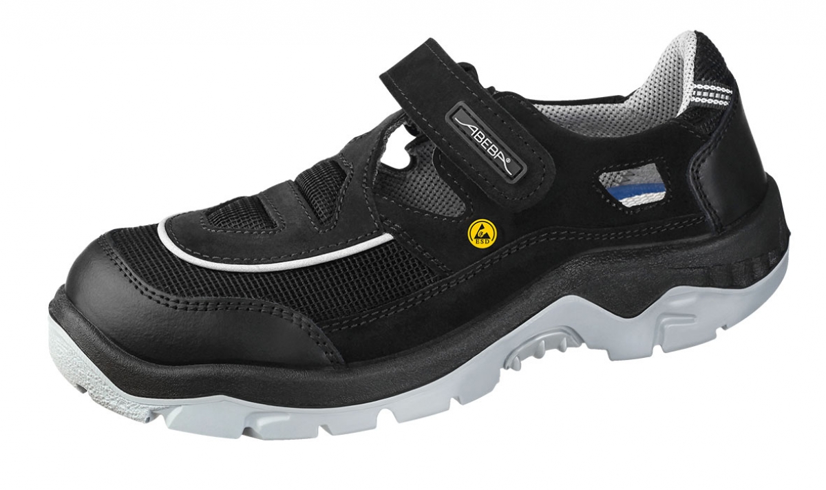 ABEBA-Footwear, S1-Damen- und Herren-Arbeits-Berufs-Sicherheits-Sandalen, ESD, schwarz