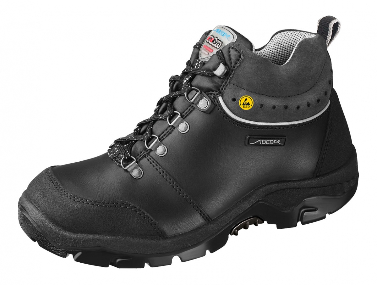 ABEBA-Footwear, S3-Damen- u. Herren, Arbeits-Berufs-Sicherheits-Schuhe, Schnrstiefel ESD, schwarz