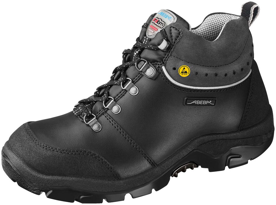 ABEBA-Footwear, S3-Damen- u. Herren, Arbeits-Berufs-Sicherheits-Schuhe, Schnürstiefel ESD, schwarz