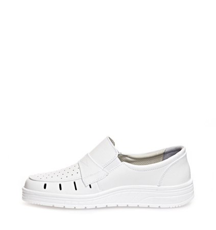 ABEBA-Footwear, O1-Damen- u. Herren-Arbeits-Berufs-Sicherheits-Schuhe, Slipper, ESD, weiß