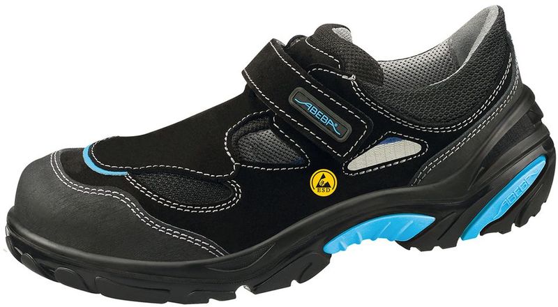 ABEBA-Footwear, S1-Damen- u. Herren-Arbeits-Berufs-Sicherheits-Sandalen, ESD, schwarz/blau