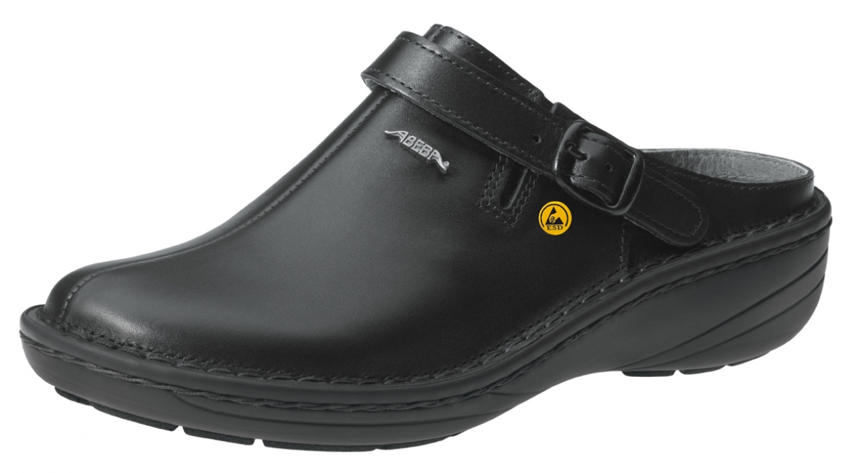 ABEBA-Footwear, Damen-Arbeits-Berufs-Sicherheits-Clogs, Reflexor XXL-Weite ESD-gerecht 36813, schwarz