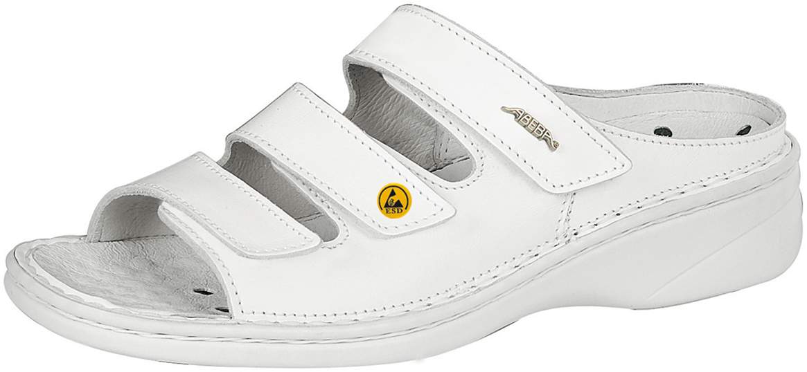 ABEBA-Footwear, Damen-Arbeits-Berufs-Sicherheits-Pantoletten, Reflexor XXL-Weite ESD-gerecht 36902 weiß