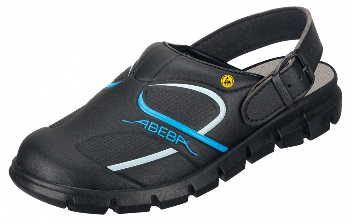 ABEBA-Footwear, Damen-und Herren-Arbeits-Berufs-Sicherheits-Clogs, Dynamic ESD gerecht 37331 schwarz/blau