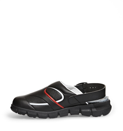 ABEBA-Footwear, Damen-und Herren-Arbeits-Berufs-Sicherheits-Clogs, Dynamic ESD gerecht 37332 schwarz/rot
