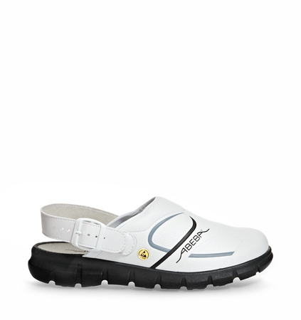 ABEBA-Footwear, Damen-und Herren-Arbeits-Berufs-Sicherheits-Clogs, Dynamic ESD gerecht 37335 weiß/schwarz
