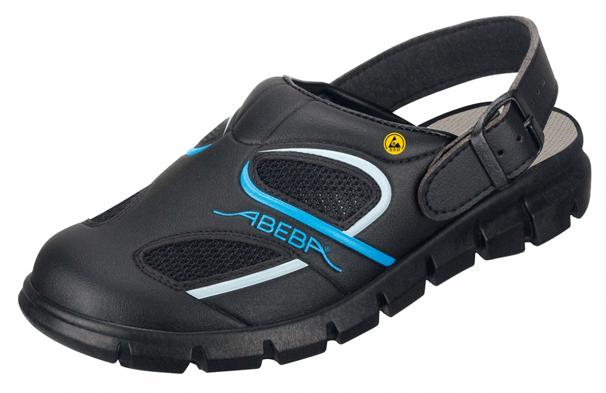ABEBA-Footwear, Damen-und Herren-Arbeits-Berufs-Sicherheits-Clogs, Dynamic ESD gerecht 37341 schwarz/blau