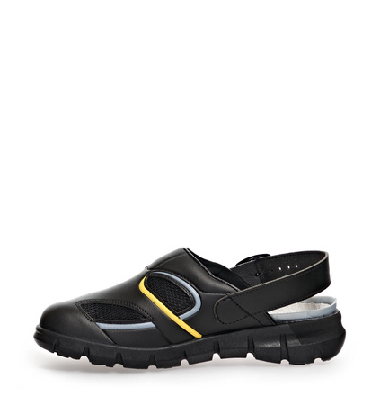ABEBA-Footwear, Damen-und Herren-Arbeits-Berufs-Sicherheits-Clogs, Dynamic ESD gerecht 37343 schwarz/gelb