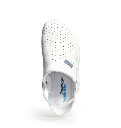 ABEBA-Footwear, Dynamic-OB-Damen-und Herren-Arbeits-Berufs-Slipper, Glattleder perforiert, weiß