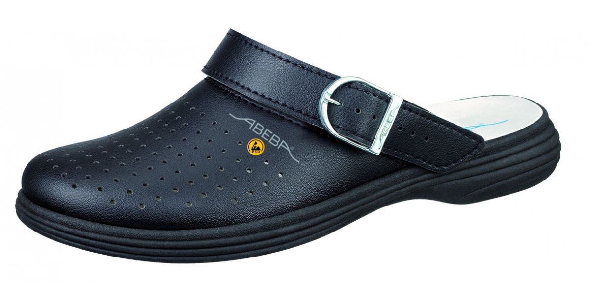 ABEBA-Footwear, OB-A-micro-Damen-Arbeits-Berufs-Sicherheits-Clogs, ESD, schwarz