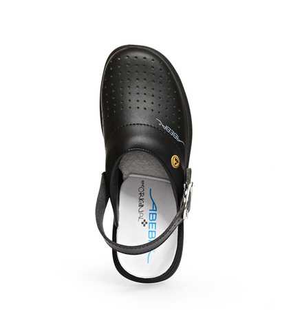 ABEBA-Footwear, OB-A-micro-Damen-Arbeits-Berufs-Sicherheits-Clogs, ESD, schwarz