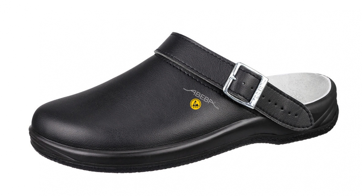 ABEBA-Footwear, OB-Damen- und Herren-Arbeits-Berufs-Sicherheits-Clogs, ESD, schwarz