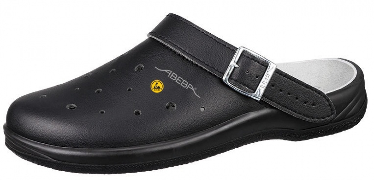 ABEBA-Footwear, OB-Damen- und Herren-Arbeits-Berufs-Sicherheits-Clogs, ESD, schwarz