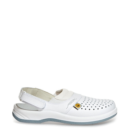 ABEBA-Footwear, Damen-und Herren-Arbeits-Berufs-Sicherheits-Clogs, Arrow mit Klett-Schnellverschluss 38600 weiß