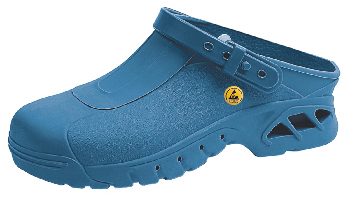 ABEBA-Footwear, Autoklavierbare Damen-und Herren-Arbeits-Berufs-Sicherheits-Clogs, ESD-gerecht 39610 blau