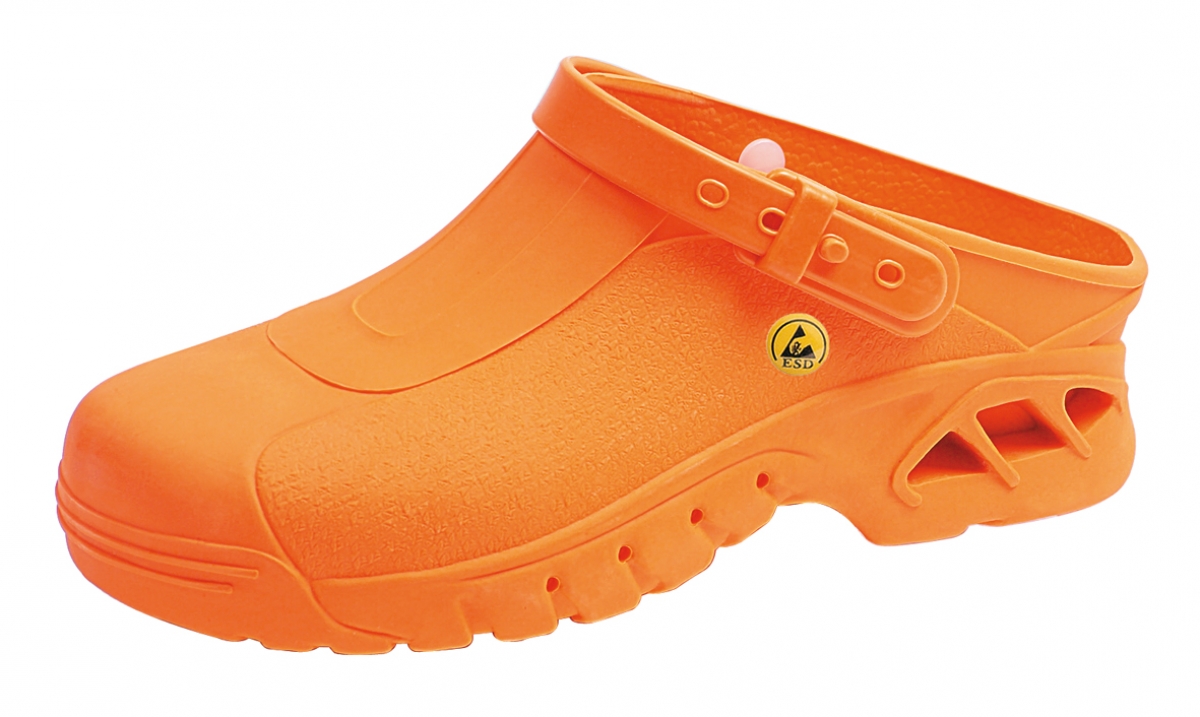 ABEBA-Footwear, Autoklavierbare Damen-und Herren-Arbeits-Berufs-Sicherheits-Clogs, ESD-gerecht 39630 orange