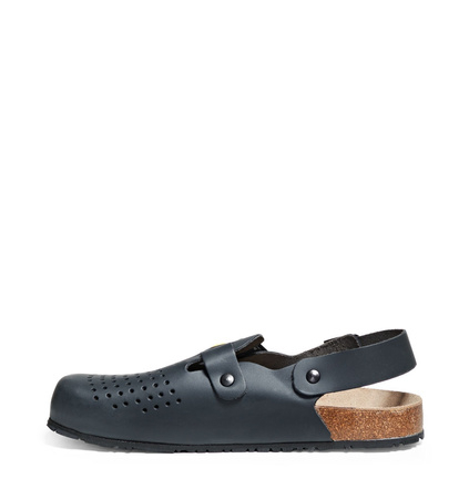 ABEBA-Footwear, Damen-und Herren-Arbeits-Berufs-Sicherheits-Clogs, Nature mit Korkfußbett 4045 marine