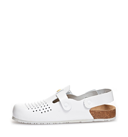 ABEBA-Footwear, Damen-und Herren-Arbeits-Berufs-Sicherheits-Clogs, Nature 4050 weiß