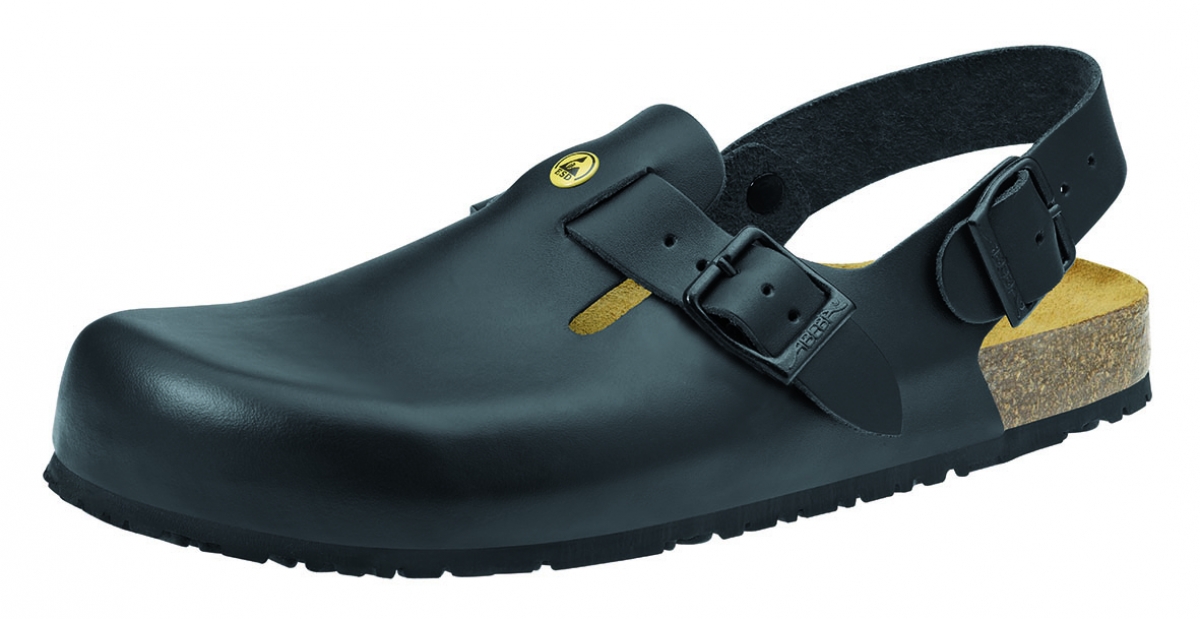 ABEBA-Footwear, Damen-und Herren-Arbeits-Berufs-Sicherheits-Clogs, Nature mit Korkfubett 4055 schwarz