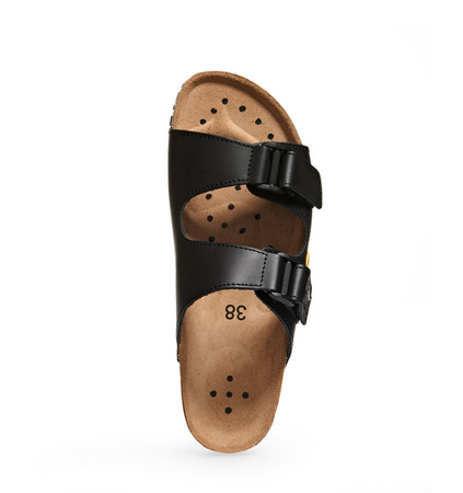 ABEBA-Footwear, Damen-und Herren-Arbeits-Berufs-Sicherheits-Pantoletten, Nature mit Korkfußbett 4085 schwarz