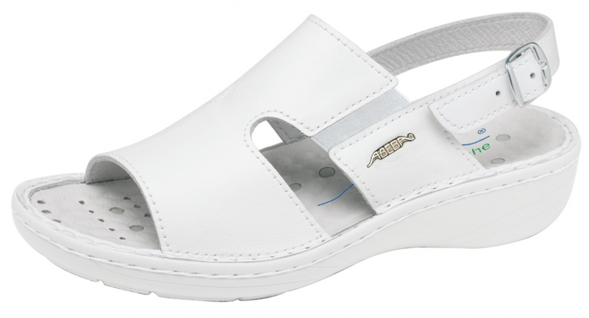ABEBA-Footwear, Damen-Arbeits-Berufs-Sicherheits-Sandalen, Light Reflexor XXL-Weite 6874 wei