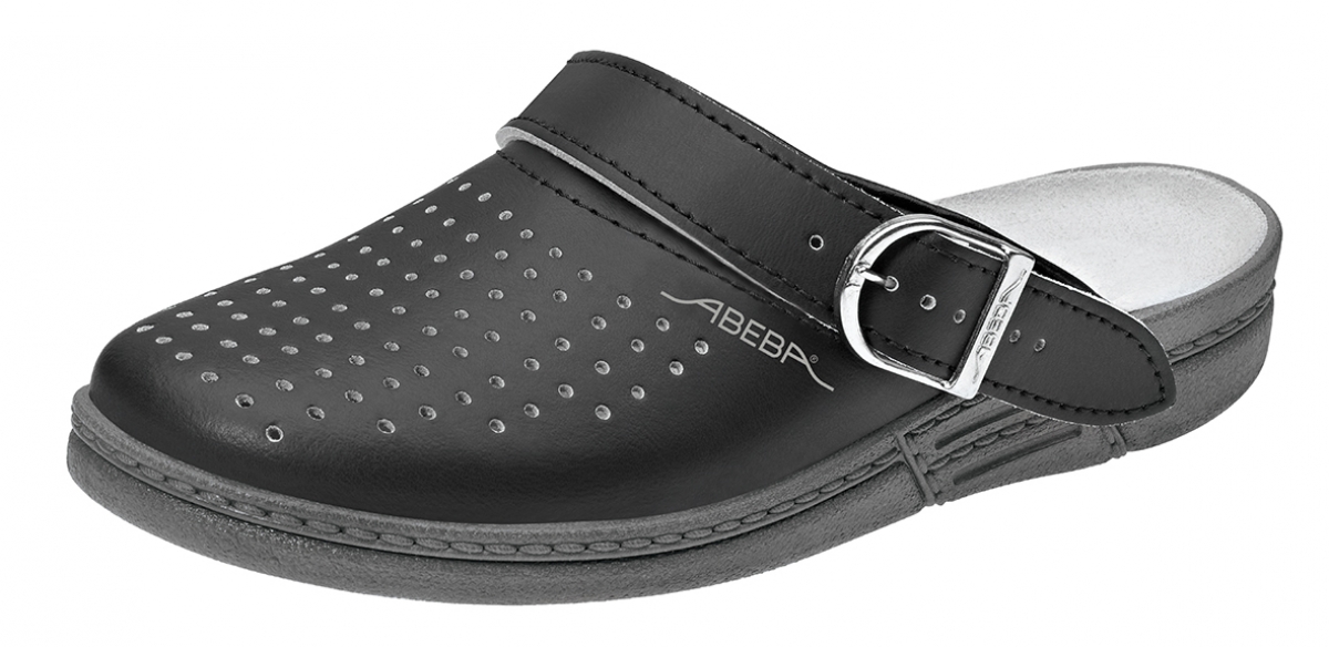 ABEBA-Footwear, OB-Damen- u. Herren-Arbeits-Berufs-Sicherheits-Clogs, schwarz