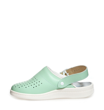 ABEBA-Footwear, Damen-Arbeits-Berufs-Sicherheits-Clogs, Original 7090 mint/weiß