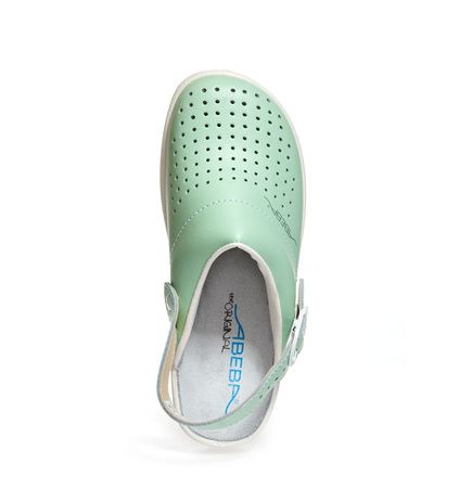 ABEBA-Footwear, Damen-Arbeits-Berufs-Sicherheits-Clogs, Original 7090 mint/weiß