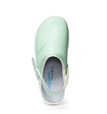 ABEBA-Footwear, Damen-Arbeits-Berufs-Sicherheits-Clogs, Original 7091 mint/weiß