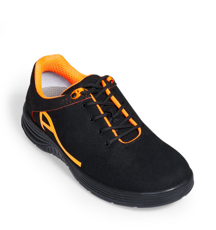 ABEBA-Footwear, X-LIGHT-O1-Damen- und Herren-Arbeits-Berufs-Sicherheits-Clogs, schwarz/neonorange