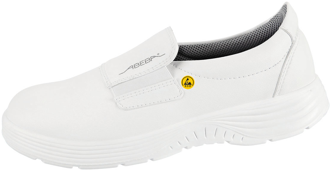 ABEBA-Footwear, X-LIGHT-O2-Damen- und Herren-Arbeits-Berufs-Sicherheits-Slipper, ESD, weiß