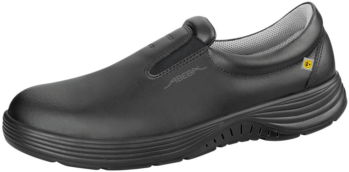 ABEBA-Footwear, X-LIGHT-O2-Damen- und Herren-Arbeits-Berufs-Sicherheits-Slipper, ESD, schwarz