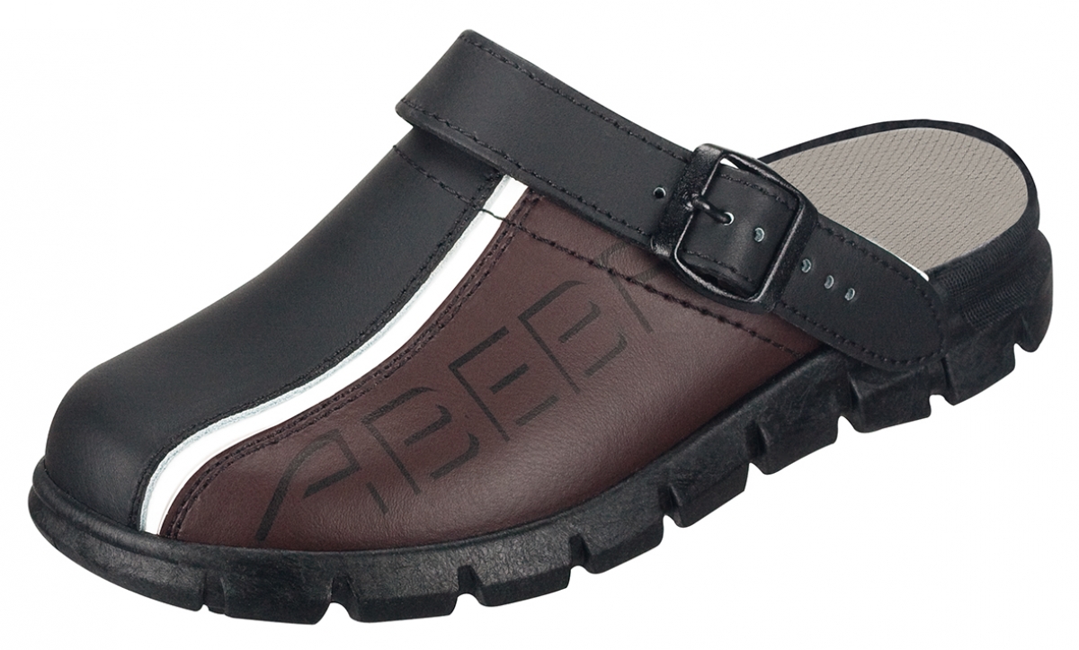 ABEBA-Footwear, Damen- und Herren-Arbeits-Berufs-Sicherheits-Slipper, Dynmic 7315 schwarz/braun