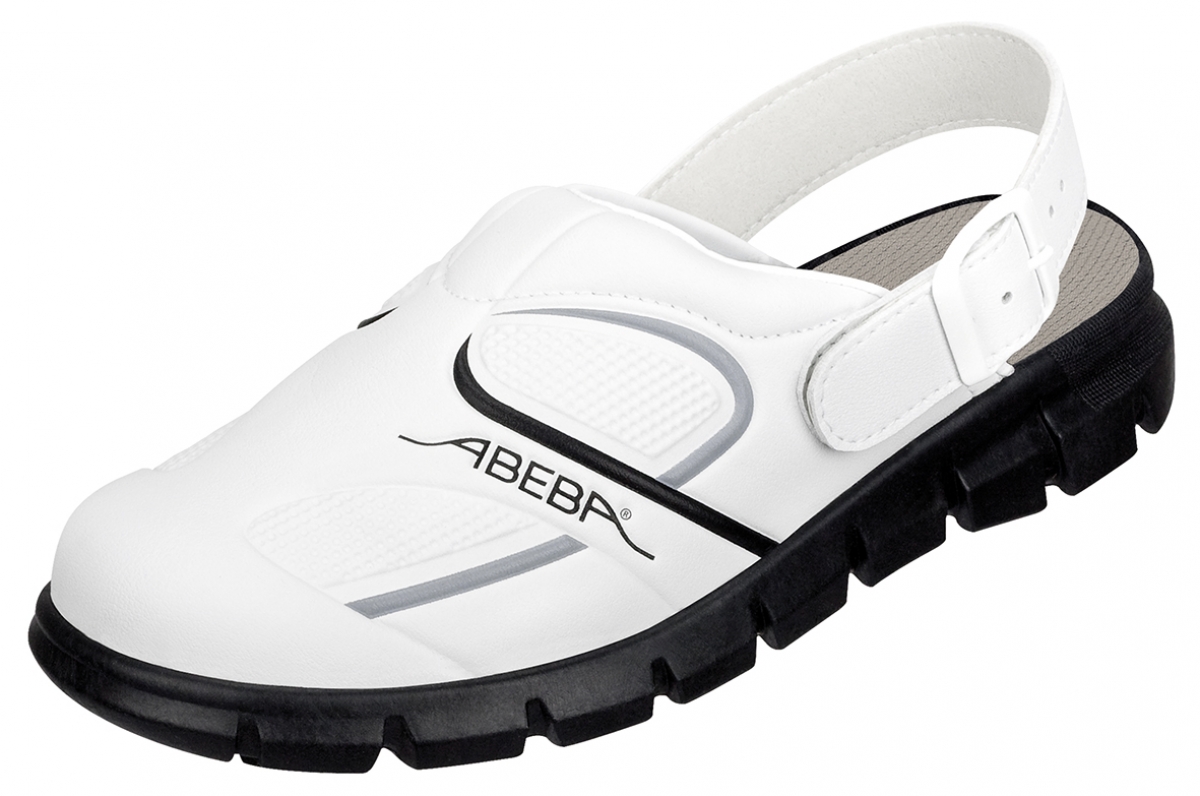 ABEBA-Footwear, Damen- und Herren-Arbeits-Berufs-Sicherheits-Slipper, Dynmic 7335 wei/schwarz