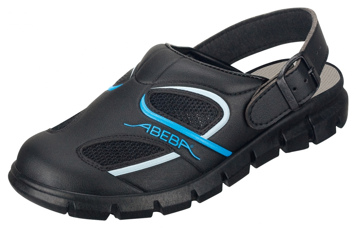 ABEBA-Footwear, Damen- und Herren-Arbeits-Berufs-Sicherheits-Slipper, Dynmic 7341 schwarz/blau