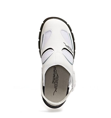 ABEBA-Footwear, Damen- und Herren-Arbeits-Berufs-Sicherheits-Slipper, Dynmic 7345 weiß/schwarz