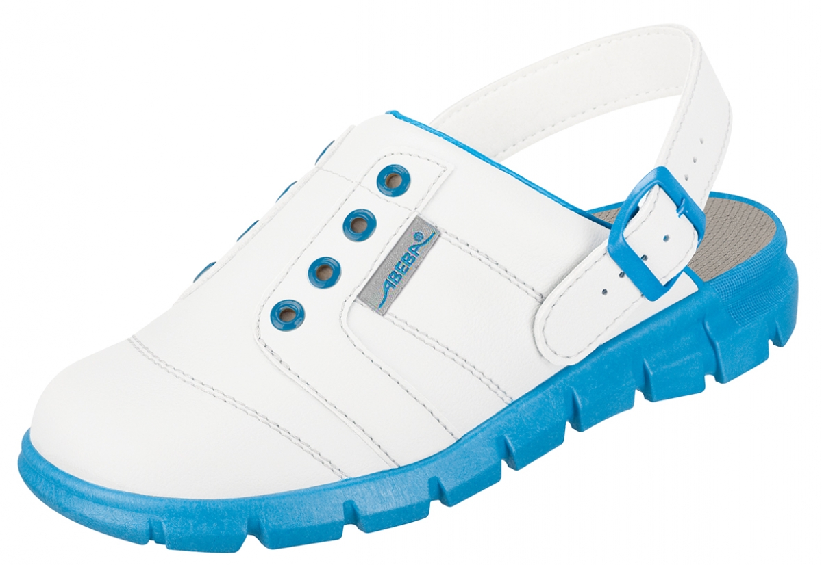 ABEBA-Footwear, Dynamic-OB-A-micro-Damen- und Herren-Arbeits-Berufs-Sicherheits-Clogs, wei/blau