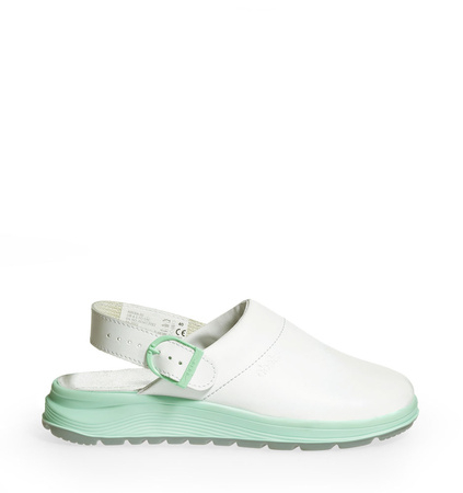 ABEBA-Active Clog weiß mit Schnalle