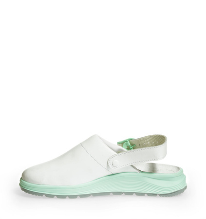 ABEBA-Active Clog weiß mit Schnalle